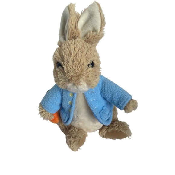Gund Beatrix Potter Peter Rabbit Plush Toy 2018 Edition Beige & Blue Soft 9" - Picture 1 of 7